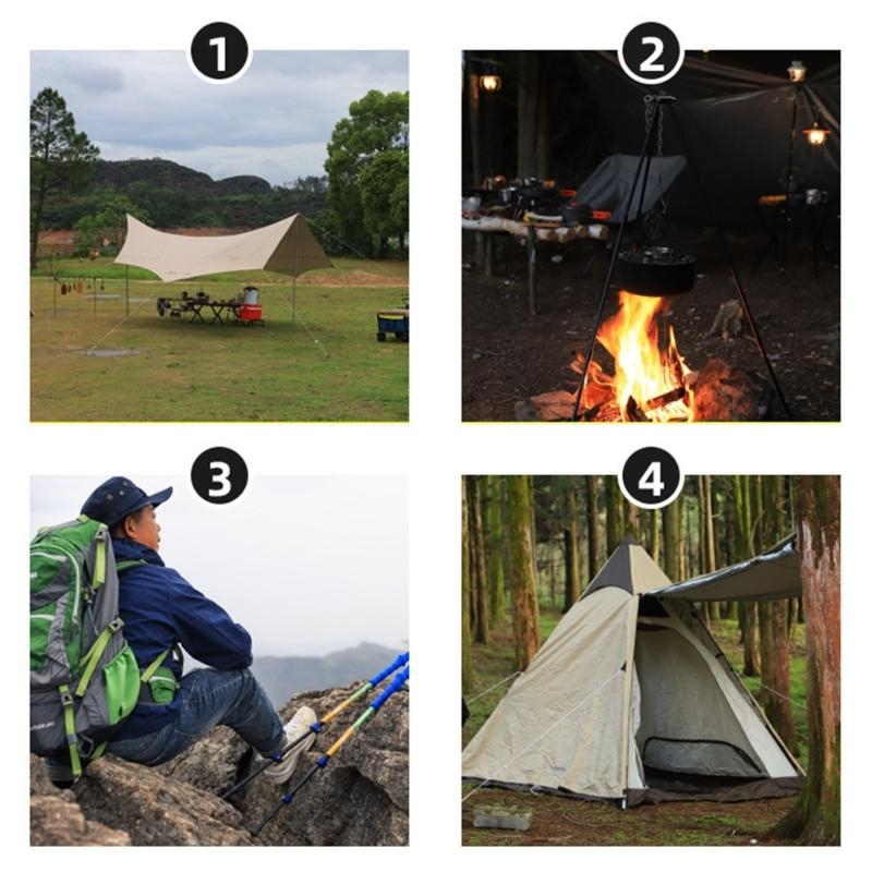 Camping Cooking Tripod - Tripod Kemah Portabel, Set Aksesori Memasak