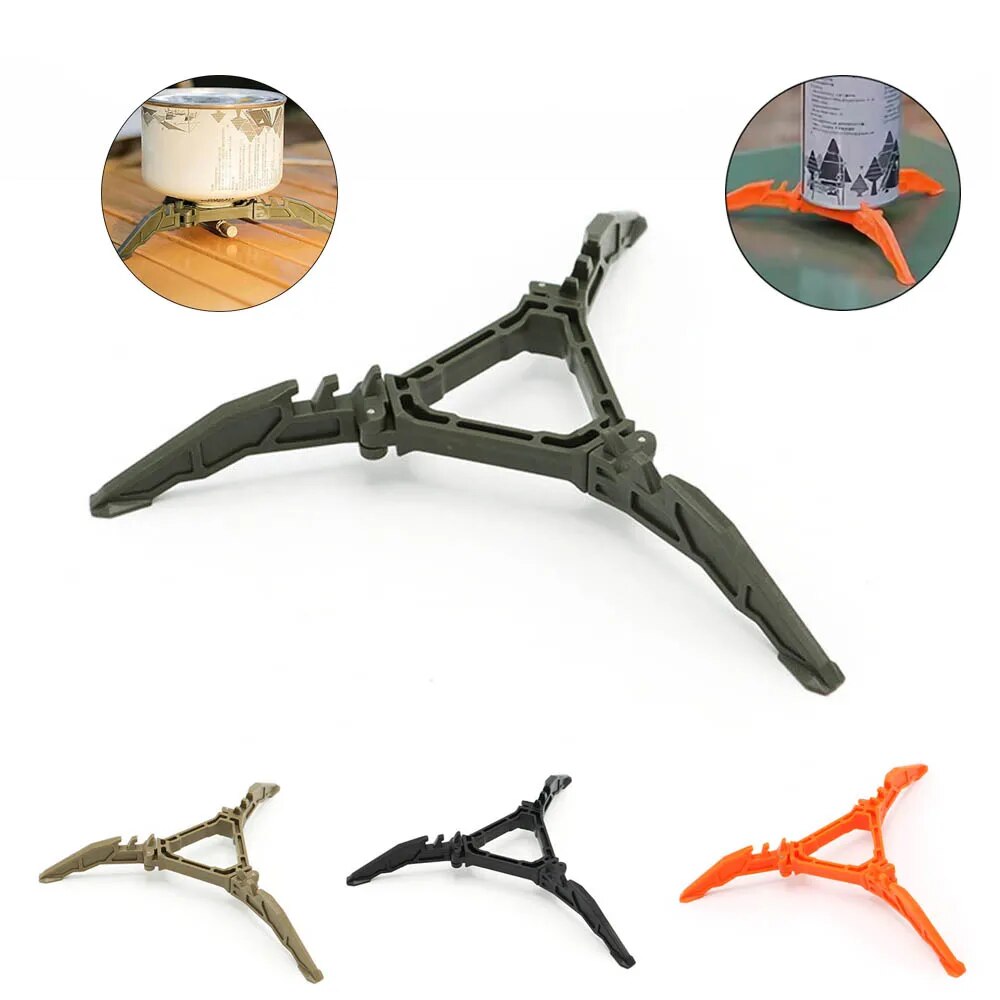 Camping Cooking Tripod - Braket tangki Gas, penstabil kaleng bahan