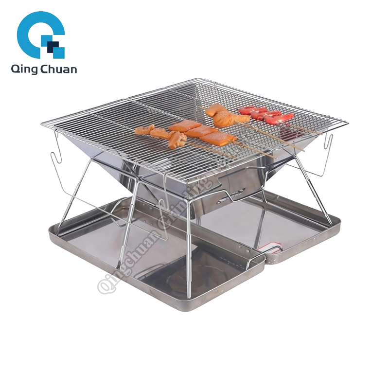 Camping Cooking Fire Stove - Kompor Arang Lipat Baja Tahan Karat