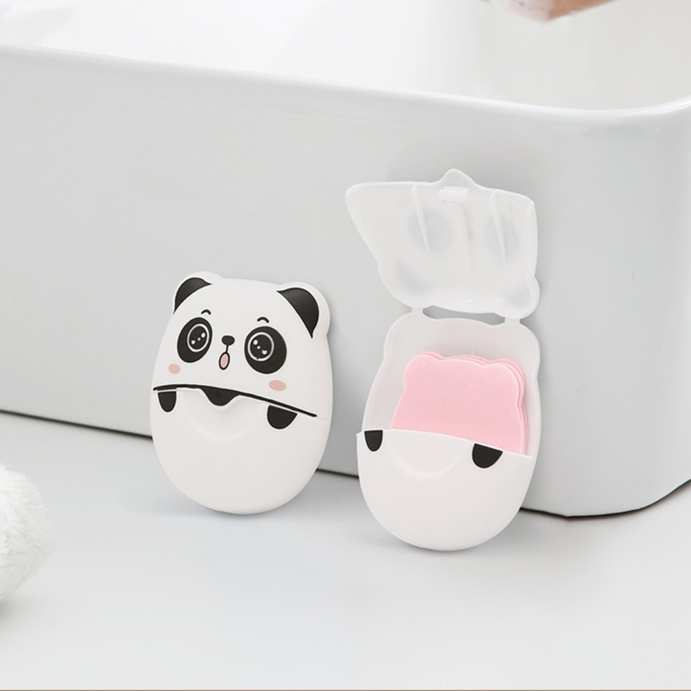 Biodegradable Soap Camp - 50 buah/boks serpihan sabun Panda Aksesori