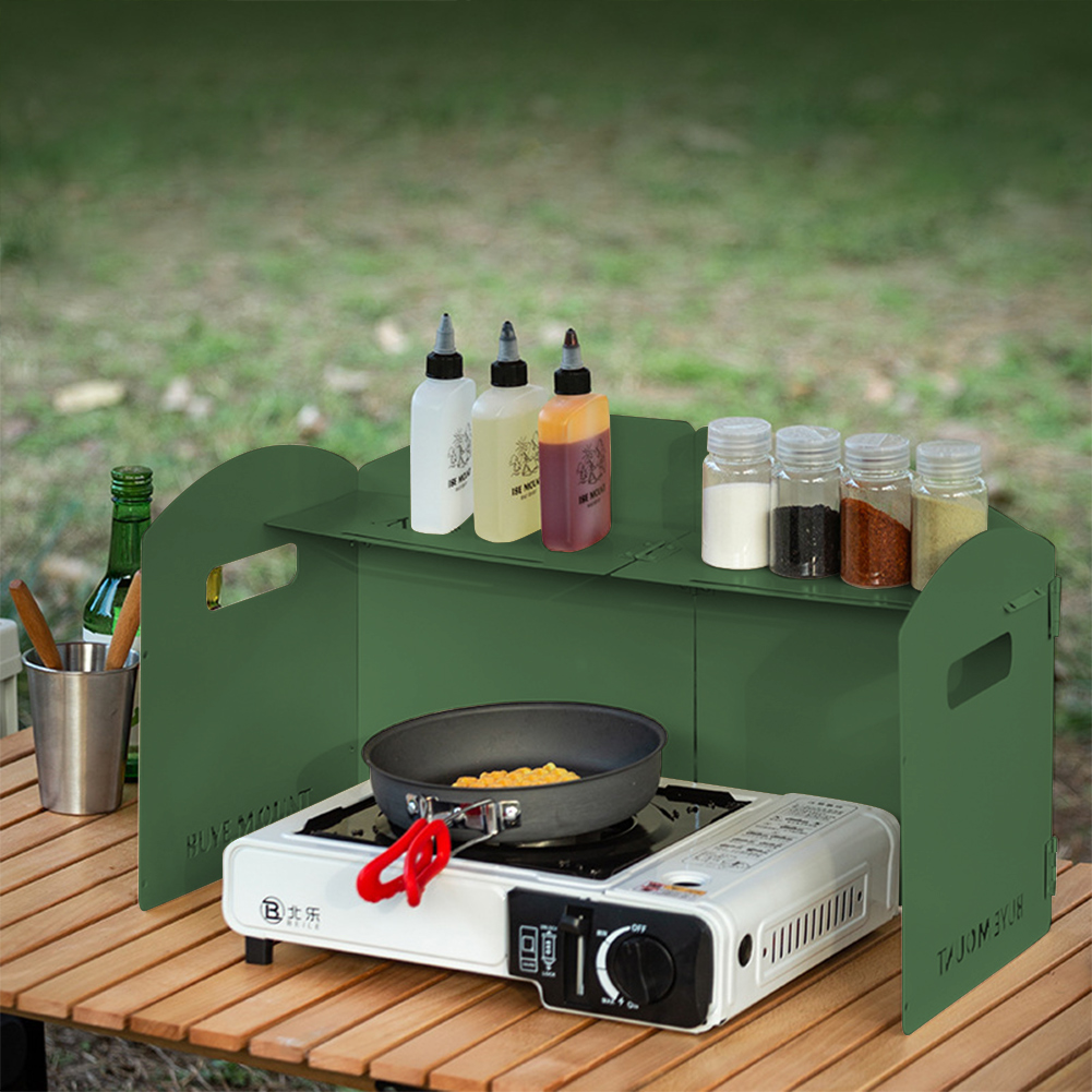Camping Cooking Easy - Layar Pelindung Kompor Gas Lipat Tahan