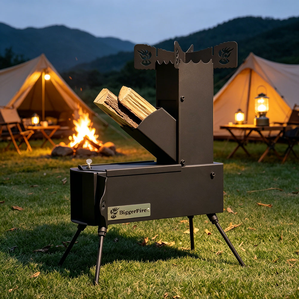 Camping Cooking Fire Stove - Kompor Roket untuk Memasak, Portable, Pembakaran