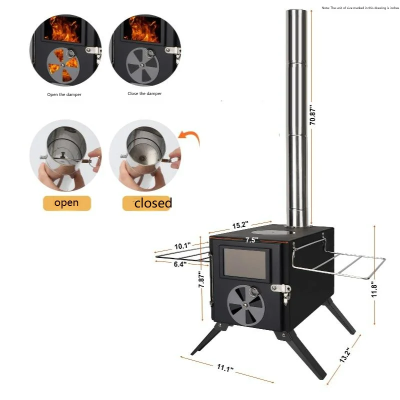 Kompor Kayu Bakar Baja Karbon  - Camping Cooking Easy ulasan dan harga