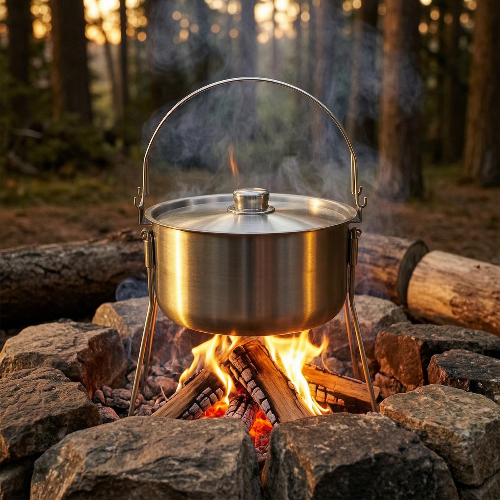 Panci dengan Rangka Tripod dar - Camping Cooking Tripod ulasan dan harga