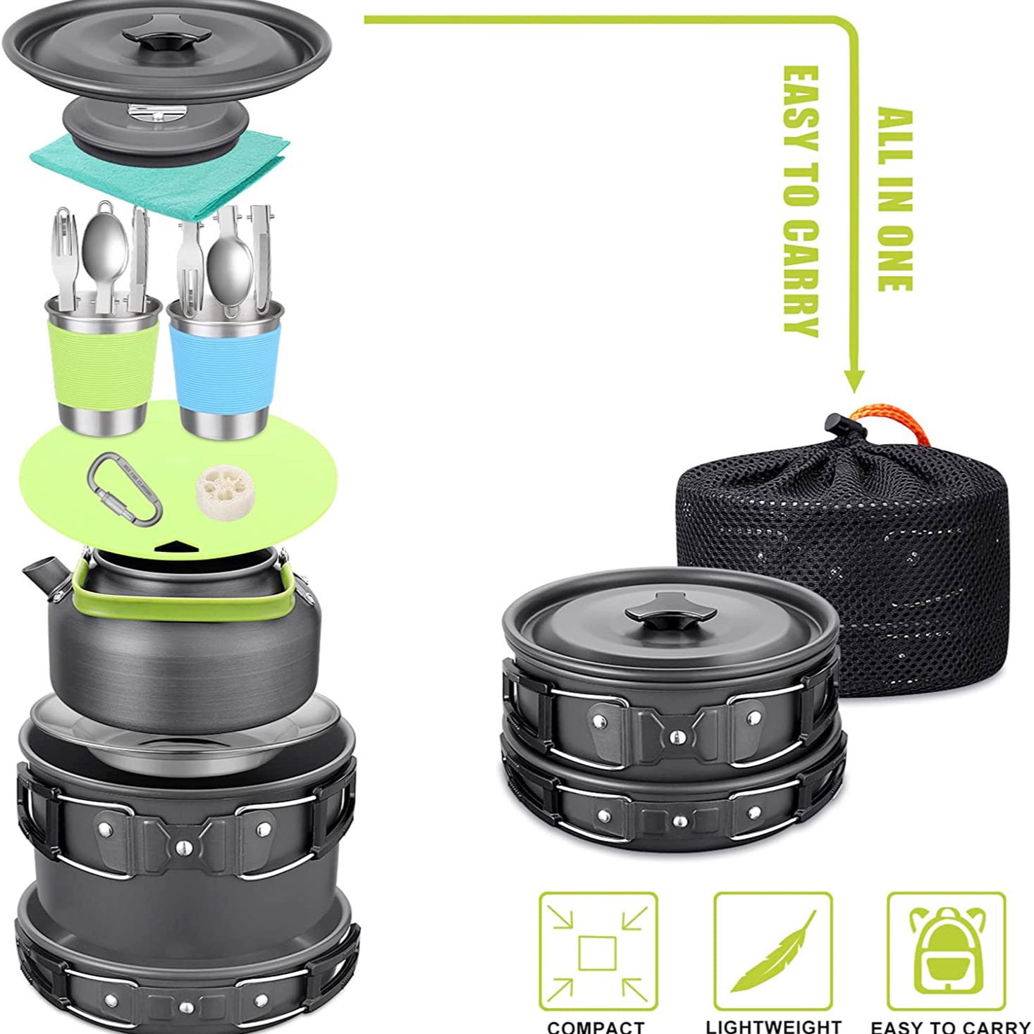Set Peralatan Masak Camping Le - Camping Cooking Easy ulasan dan harga