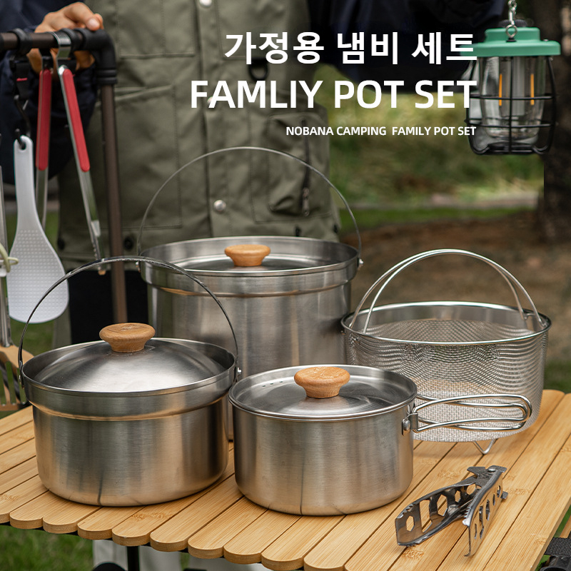 NOBANA Set Panci Baja Tahan Ka - Camping Cooking Rice ulasan dan harga