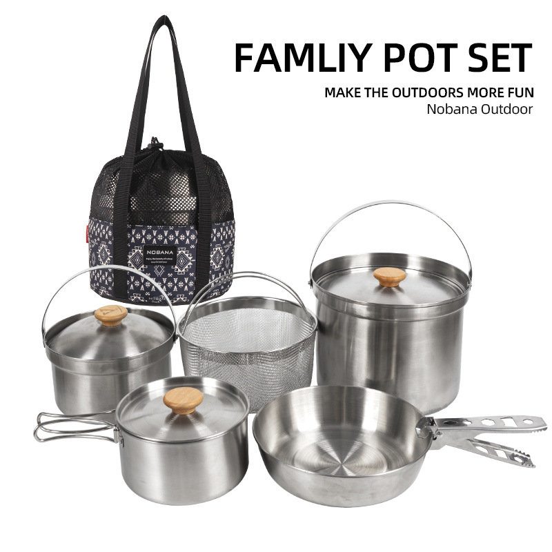NOBANA Set Panci Baja Tahan Ka - Camping Cooking Rice ulasan dan harga