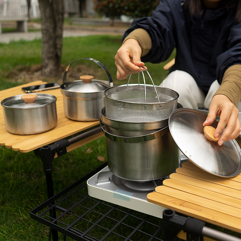 NOBANA Set Panci Baja Tahan Ka - Camping Cooking Rice ulasan dan harga