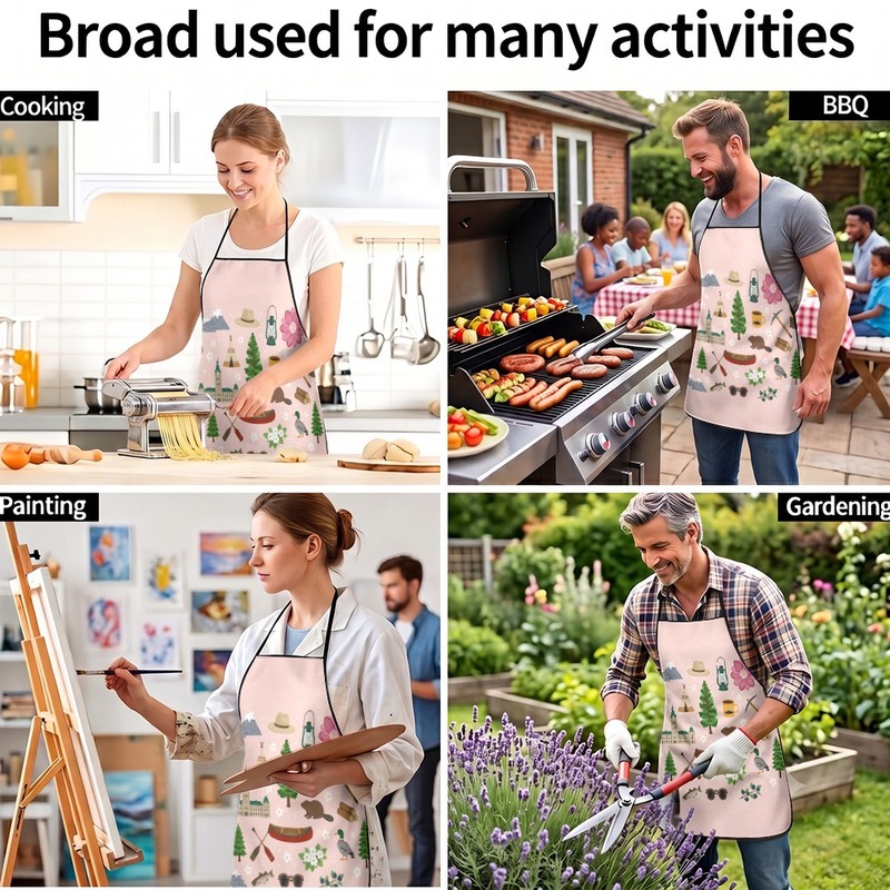 1 Buah 【Apron】 Efek 2D Flat, B - Japan Camping Cooking ulasan dan harga