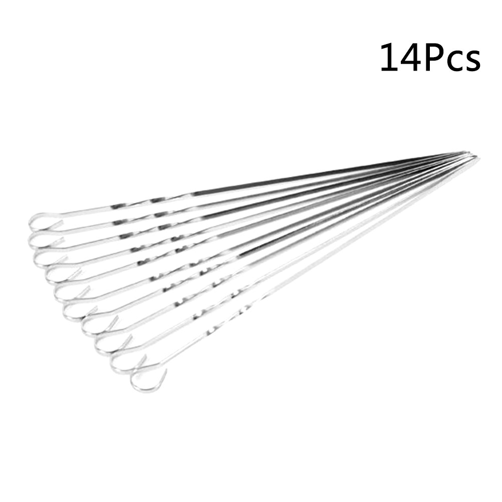 14Pcs Set Tusuk Sate Stainless - Camping Cooking Easy ulasan dan harga